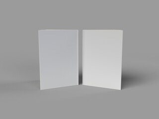 3d rendering illustration of the white books on a solid background