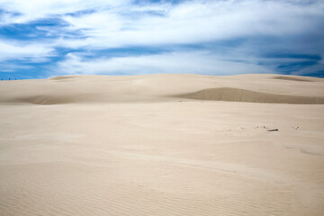 Fototapeta na wymiar moving sand dune in Slowinski National Park, Leba, northern Poland