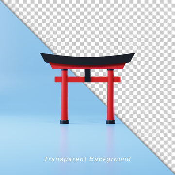 3D Illustration Torii Gate to heaven japan architecture