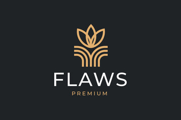 Fototapeta premium Abstract elegant flower logo icon vector design. Universal creative premium symbol