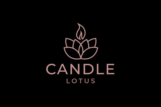 Vector logo on which an abstract image of a candle made of petals