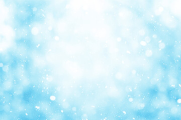 Winter background with snow. Abstract blue blurred background