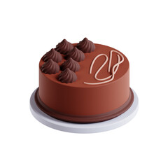 3d rendering chocolate cake illustration