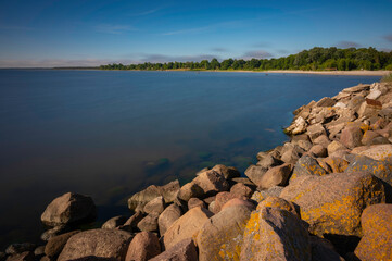 The coast of the Baltic Sea in Engure, a small port town by the sea.