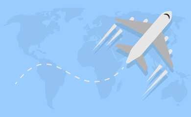 airplane flying around the world