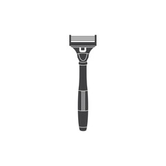 Razor blade or handle shaver black icon flat vector illustration isolated.