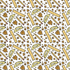 Obraz premium School pattern. Back to school. Doodle school background. Seamless school vector illustration