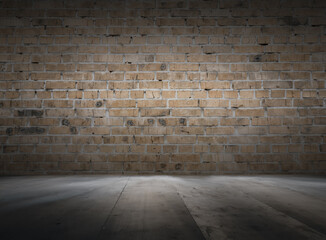 old interior with brick wall