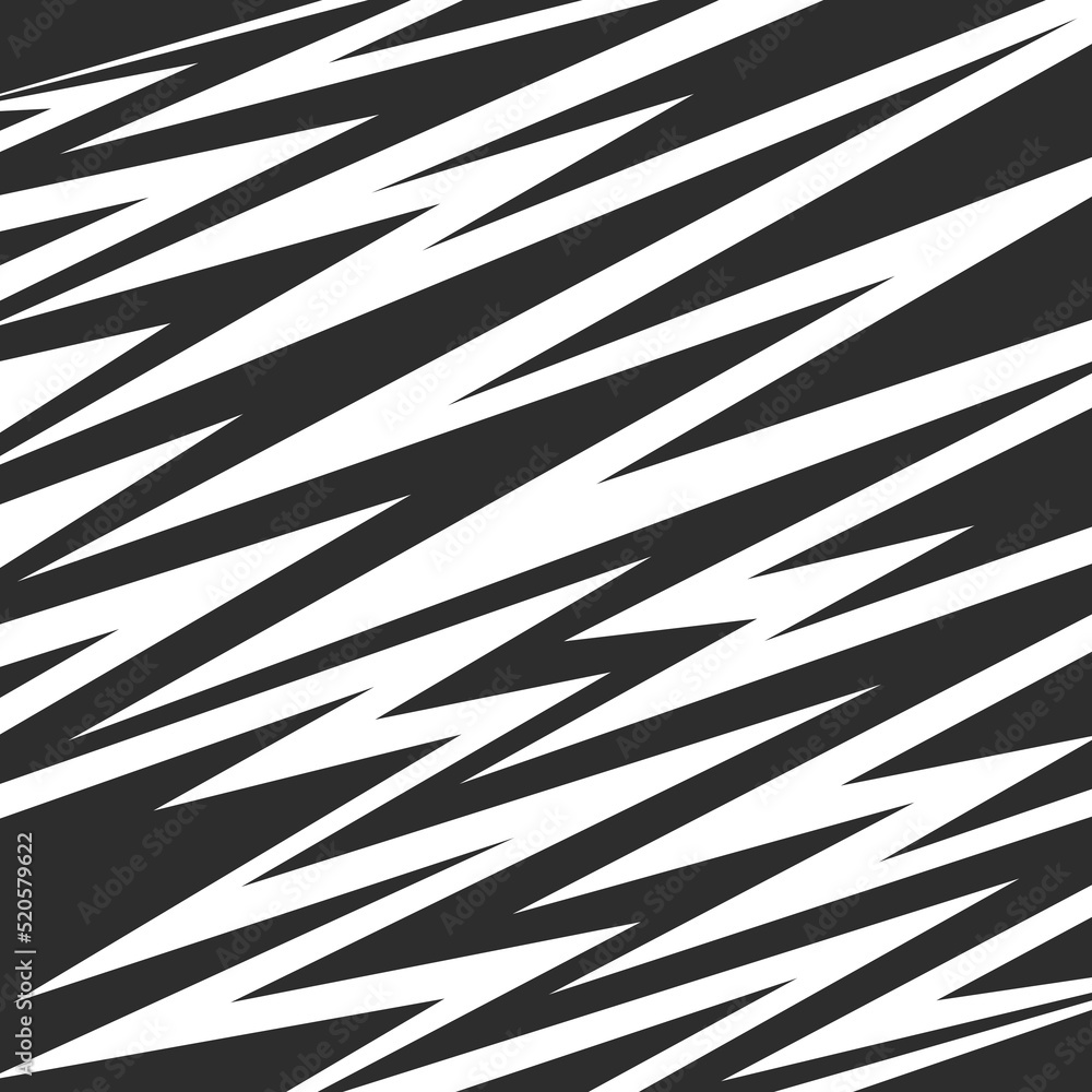 Poster abstract black and white background with zigzag line pattern
