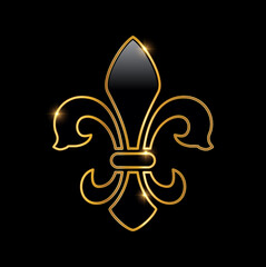 Golden Fleur De Lis Logo Sign