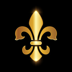 Golden Fleur De Lis Logo Sign © Ginatra Design
