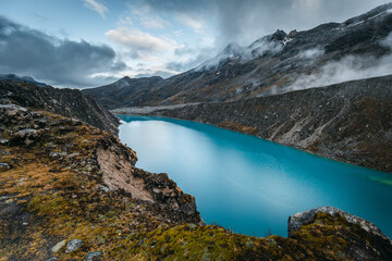 lake in the mountains, Peru. Yanaganuco