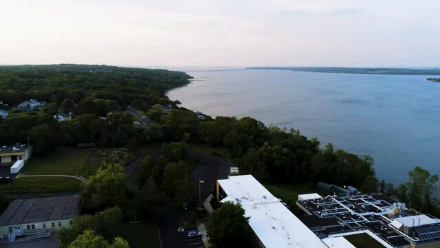 Aerial shot of the EPA building in Narragansett Rhode Island