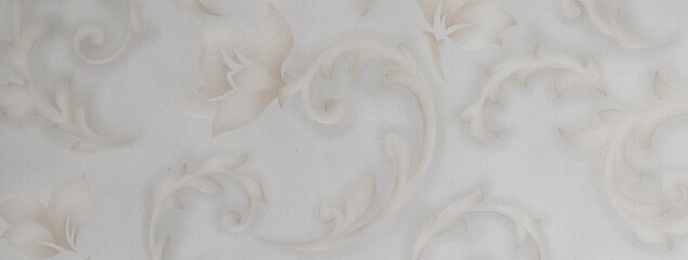 Floral texture wallpaper. Elegant floral vector background. Modern, stylish silver toned vintage decorative texture.