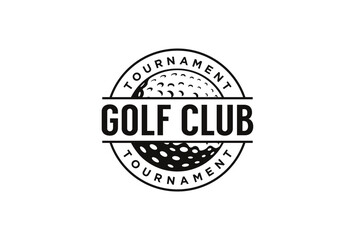 vintage badge emblem Golf club, golf tournament logo vector icon on white background