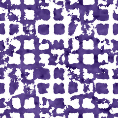Purple Stained Watercolor Textured Grid Pattern