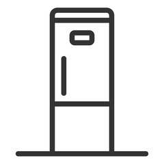 Two-chamber refrigerator for cooling products - icon, illustration on white background, outline style