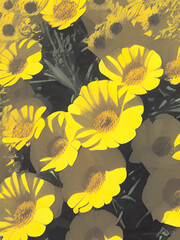 Naklejka na ściany i meble pattern with sunflowers