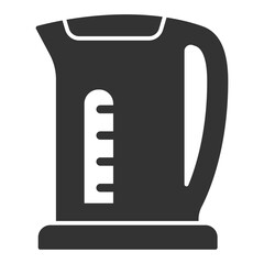Fast heating electric kettle - icon, illustration on white background, glyph style