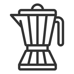 Ground coffee maker - icon, illustration on white background, outline style