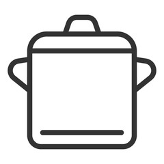 Saucepan with lid for cooking - icon, illustration on white background, outline style