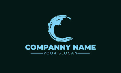 Fototapeta premium Black Sea Waves Vector Vintage Logo Design 
