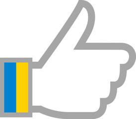 Flag of Ukraine, thumbs up icon
