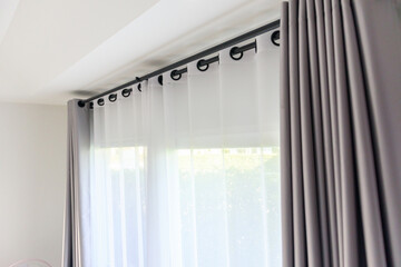 Curtain window interior decoration in living room