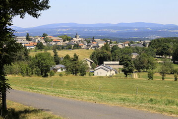 Fototapeta na wymiar Village de Saint-Jeures, Haute-Loire, Auvergne-Rhône- Alpes France.