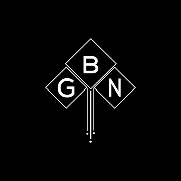 GBN letter logo design with white background in illustrator, GBN vector logo modern alphabet font overlap style.
