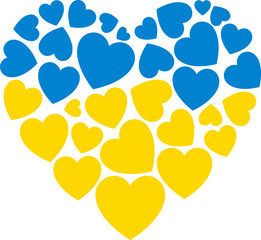 Fototapeta na wymiar Flag of Ukraine, heart icon