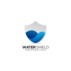 Vector Shield water Logo Colorful Gradient