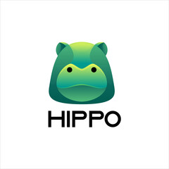 Fototapeta na wymiar hippo vector logo colorful gradient illustration