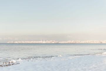 Beautiful shot of Lake Constance in winter