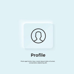 user profile line icon, Neumorphic style button. Vector UI icon Design. Neumorphism. Vector line icon for Business and Advertising