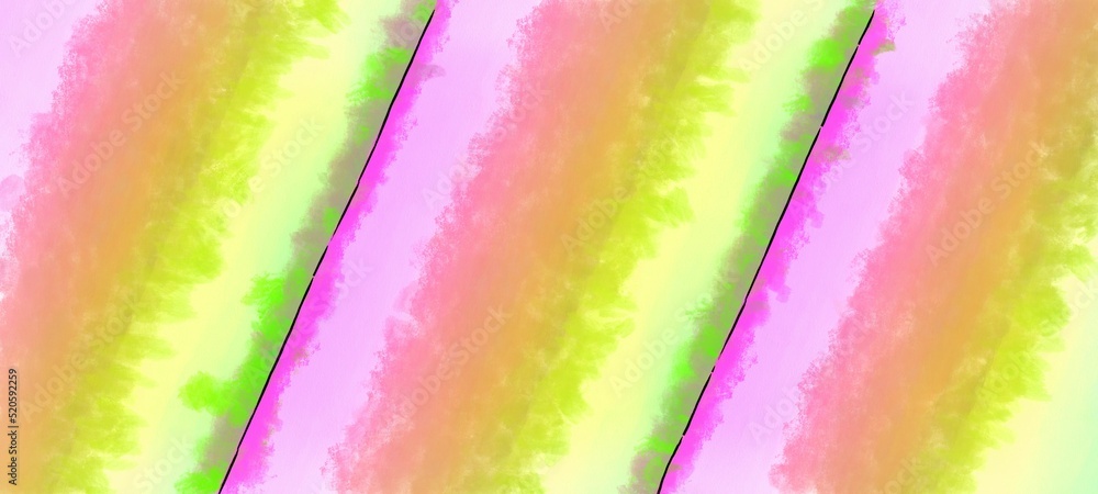 Poster digital painterly render of intricate colorful geometric patterns in watercolor and ink style