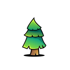 Pine tree colorful gradient template