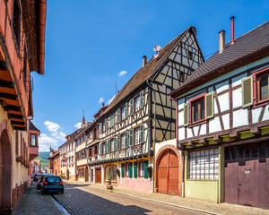 Naklejka premium Altstadt, Kientzheim, Elsass, Frankreich 
