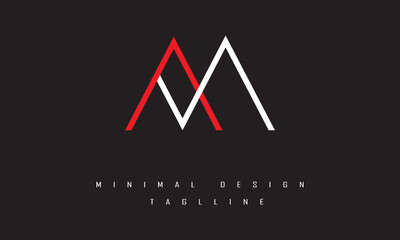 AM or MA Minimal Logo Design Vector Art Illustration