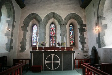Avaldsnes church on Karmoy, Rogaland, Western Norway, dedicated to national Saint Olaf.