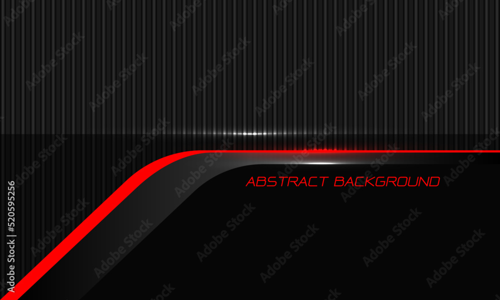 Poster abstract red line cyber black on grey metallic corrugated pattern design modern futuristic backgroun