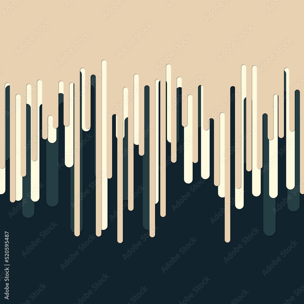 Poster abstract rounded paint melting color lines and falling drips paint in straight vertical width stripe
