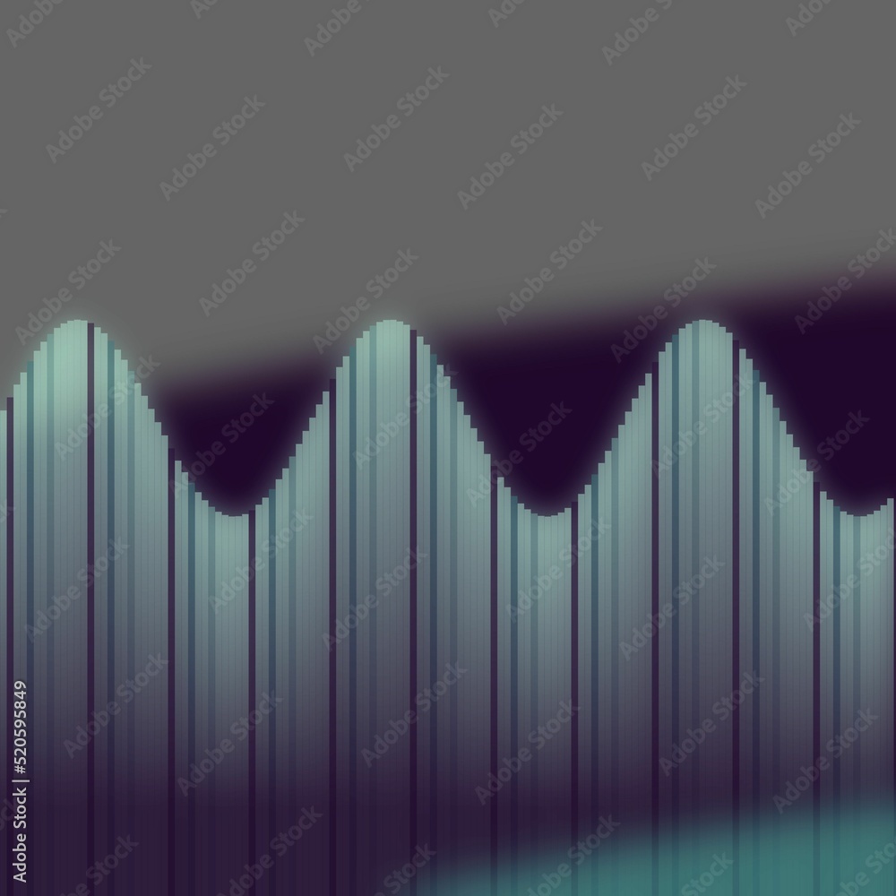 Poster abstract colorful illustration of stylized sound frequency equalizer element rainbow lines and wave