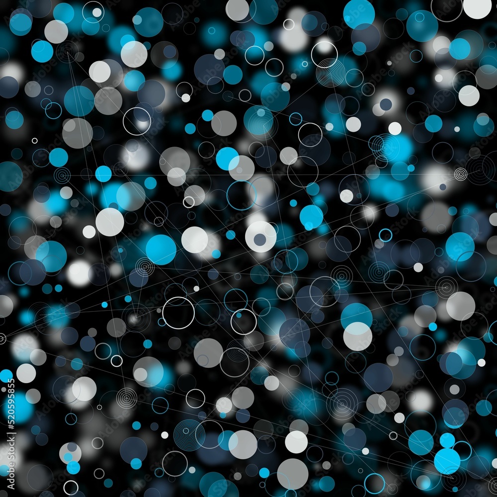 Poster illustration of an abstract light dots and blurred circles multicolored backdrop like bokeh spot bub