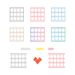 컬러풀 원고지_글자 개수별 조각, 마스킹테이프-07