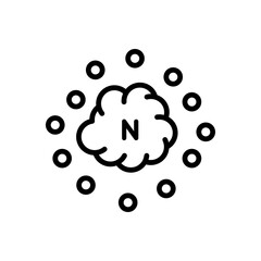 Nitrogen Gas Icon. Vector sign in simple style isolated on white background.