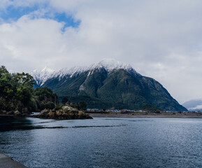 Road between Hornopiren and Chaiten, traveling the Carretera Austral in the winter of 2022