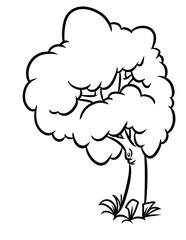 Tree isolated clipart, cartoon illustration clipart coloring page