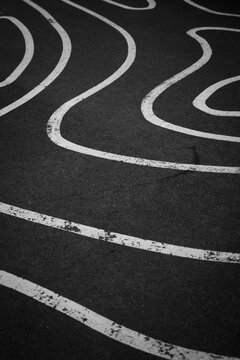 lines on asphalt