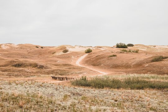 Landscape of Vecekrug Dune, Nida, Lithuania on a gloomy day